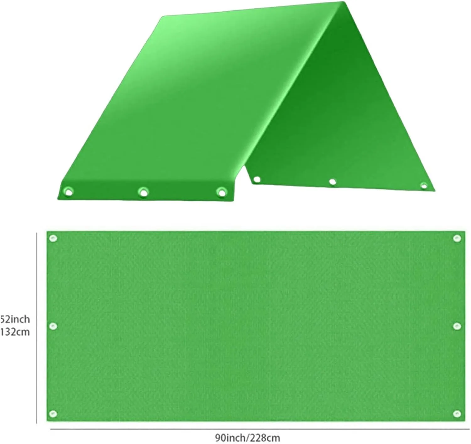 Playground Replacement Canopy, 52“ x 90” Swing Set Replacement Tarp, Kids Playground Roof Canopy Waterproof Snow Proof Tent Cover Replacement Tarp Sunshade (Green)
