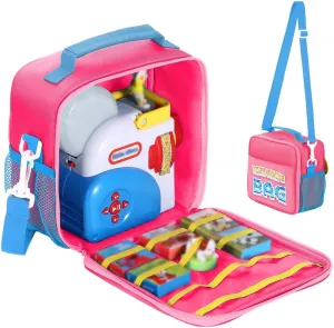 Portable Bag Carrying Case Compatible with Little Tikes Story Dream Machine Books Starter Set and Character (Red)