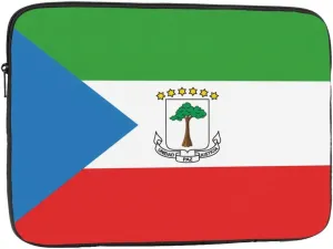 Portable Laptop Sleeve Case, Lightweight Laptop Bag for 17 inch Laptops & Tablets, for Travel, Office, Daily Use - Flag of Equatorial Guinea Print