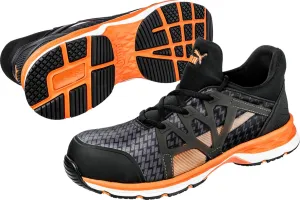 PUMA Men's Rush 20 Mid Industrial Shoe, Black-Orange, 9.5
