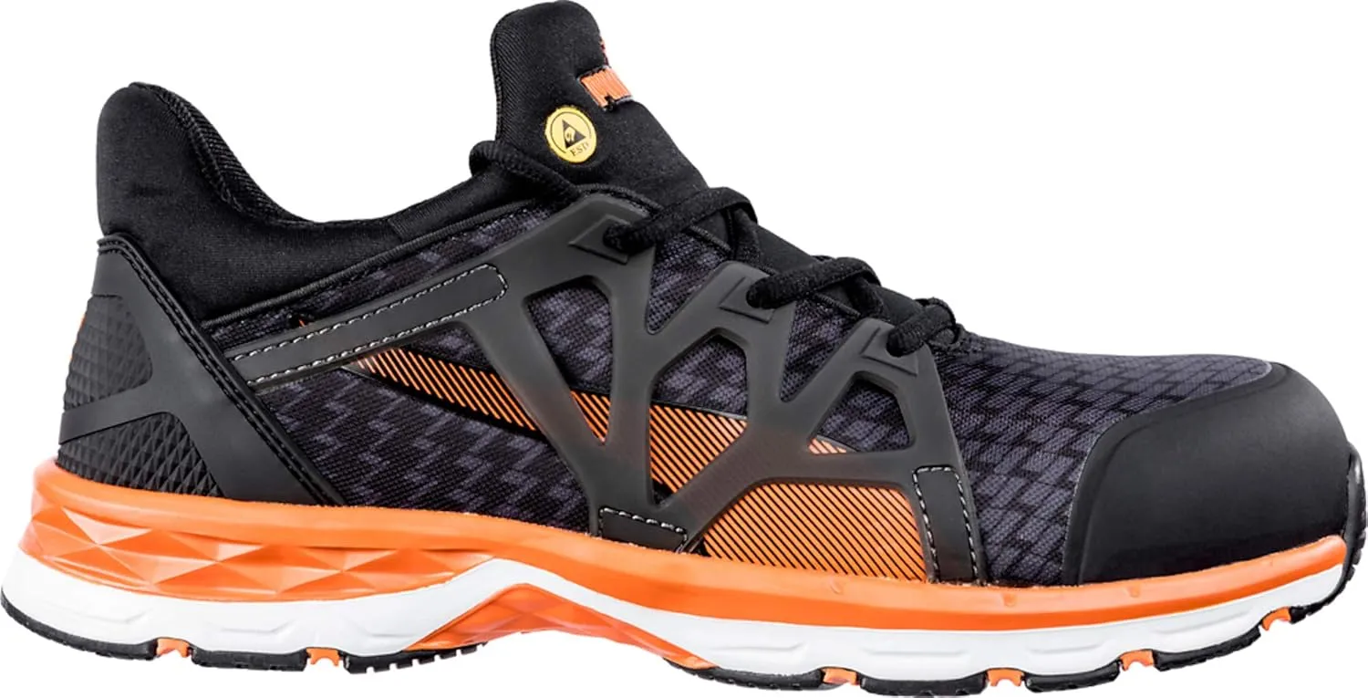 PUMA Men's Rush 20 Mid Industrial Shoe, Black-Orange, 9.5