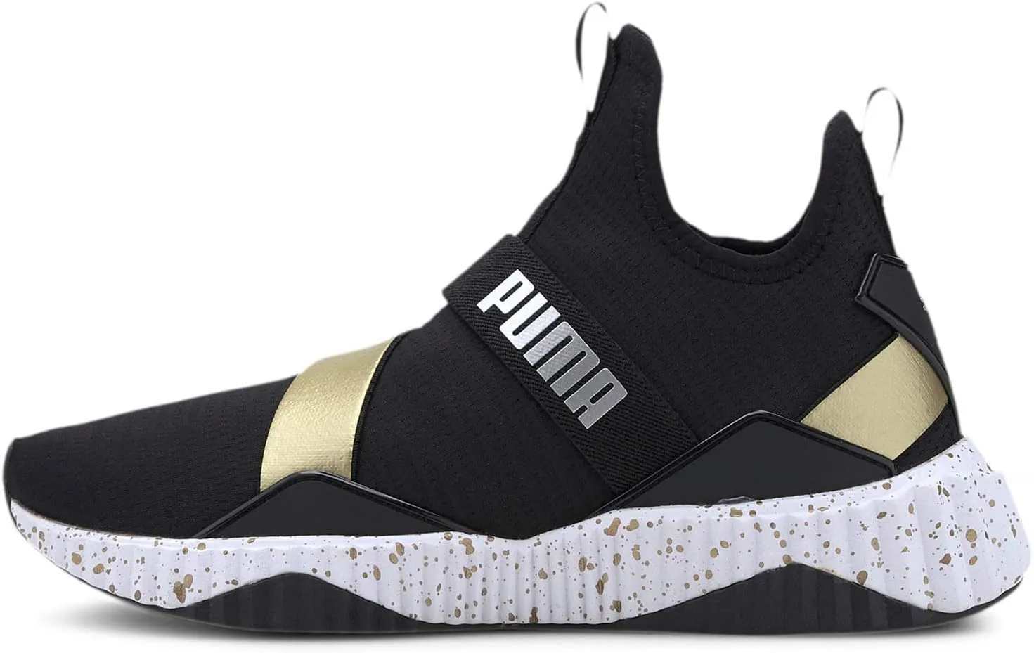 Puma Women's Defy Mid Cross Trainer, Black White, 6 M US