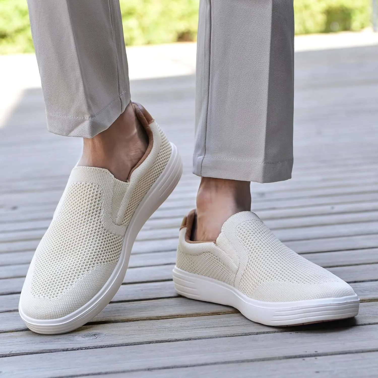 Puxowe Men's Casual Slip On Walking Shoes Mesh Comfortable Loafer