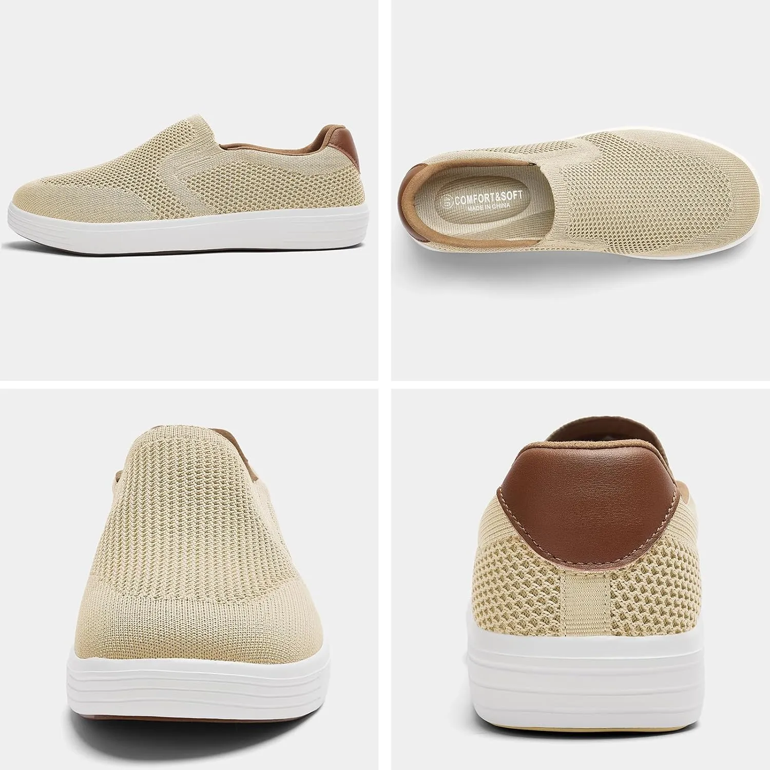 Puxowe Men's Casual Slip On Walking Shoes Mesh Comfortable Loafer