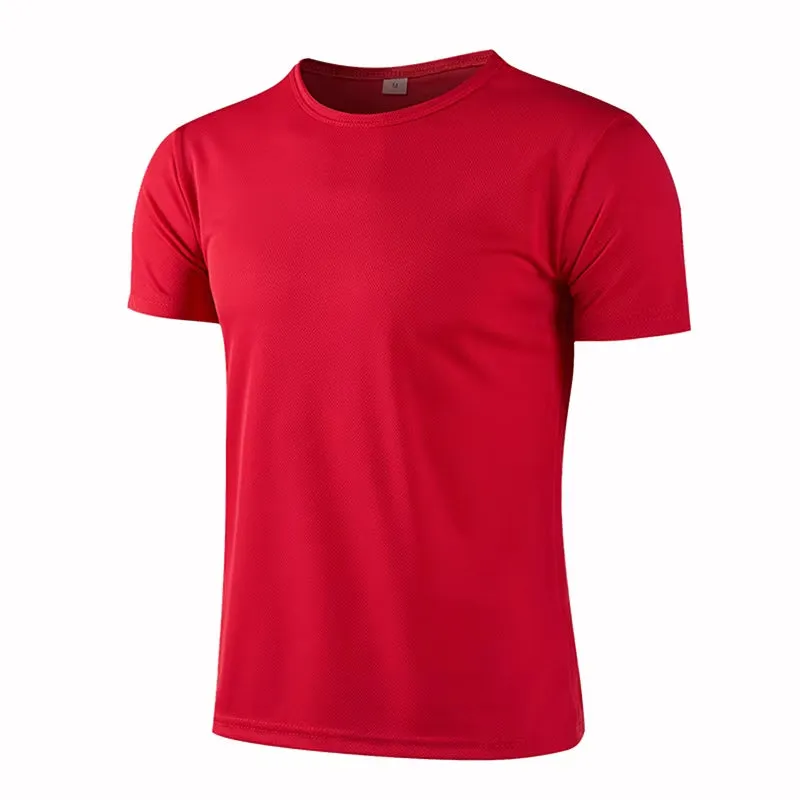 Quick-Drying round Neck Sport T-Shirt Gym Fitness Shirt Trainer Running T-Shirt Men Breathable Sportswear