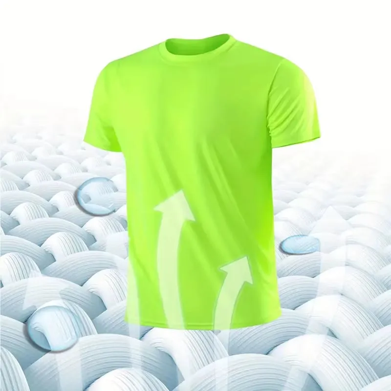 Quick-Drying round Neck Sport T-Shirt Gym Fitness Shirt Trainer Running T-Shirt Men Breathable Sportswear