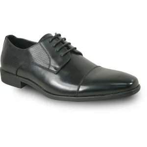 "Bravo Men's Antique Black Cap Toe Oxford Lace Up Dress Shoe"