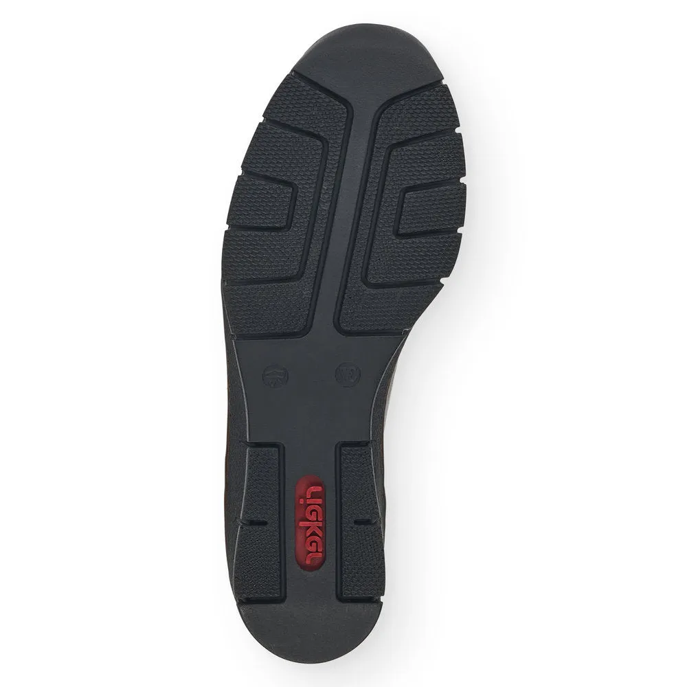 RIEKER - 53703-00 LACED FASHION SHOE WITH ZIP - BLACK