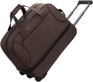 Rolling Duffel Bag with Wheels Travel Bag for Picnic Beach Sports Business Trip, Brown