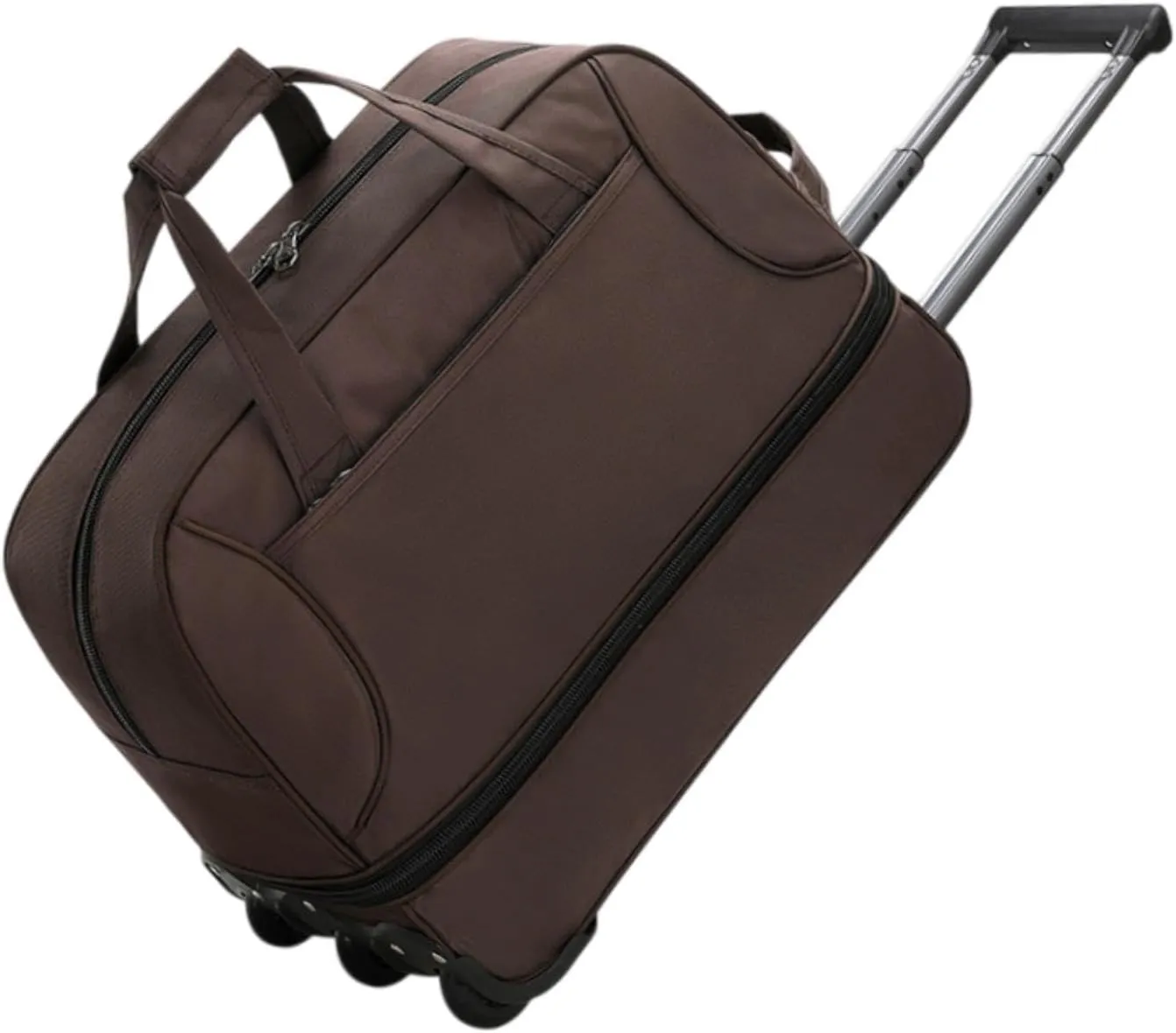 Rolling Duffel Bag with Wheels Travel Bag for Picnic Beach Sports Business Trip, Brown