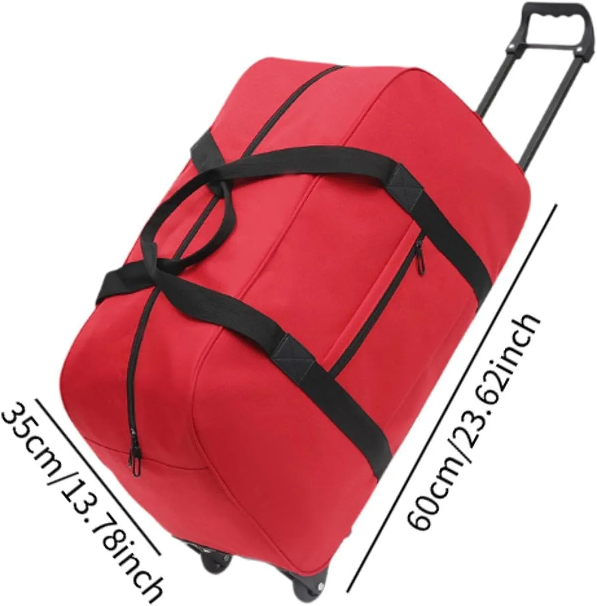 Rolling Duffel Trolley Bag for Men And Women, Versatile Handbag for Travel And Sports, red
