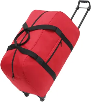 Rolling Duffel Trolley Bag for Men And Women, Versatile Handbag for Travel And Sports, red