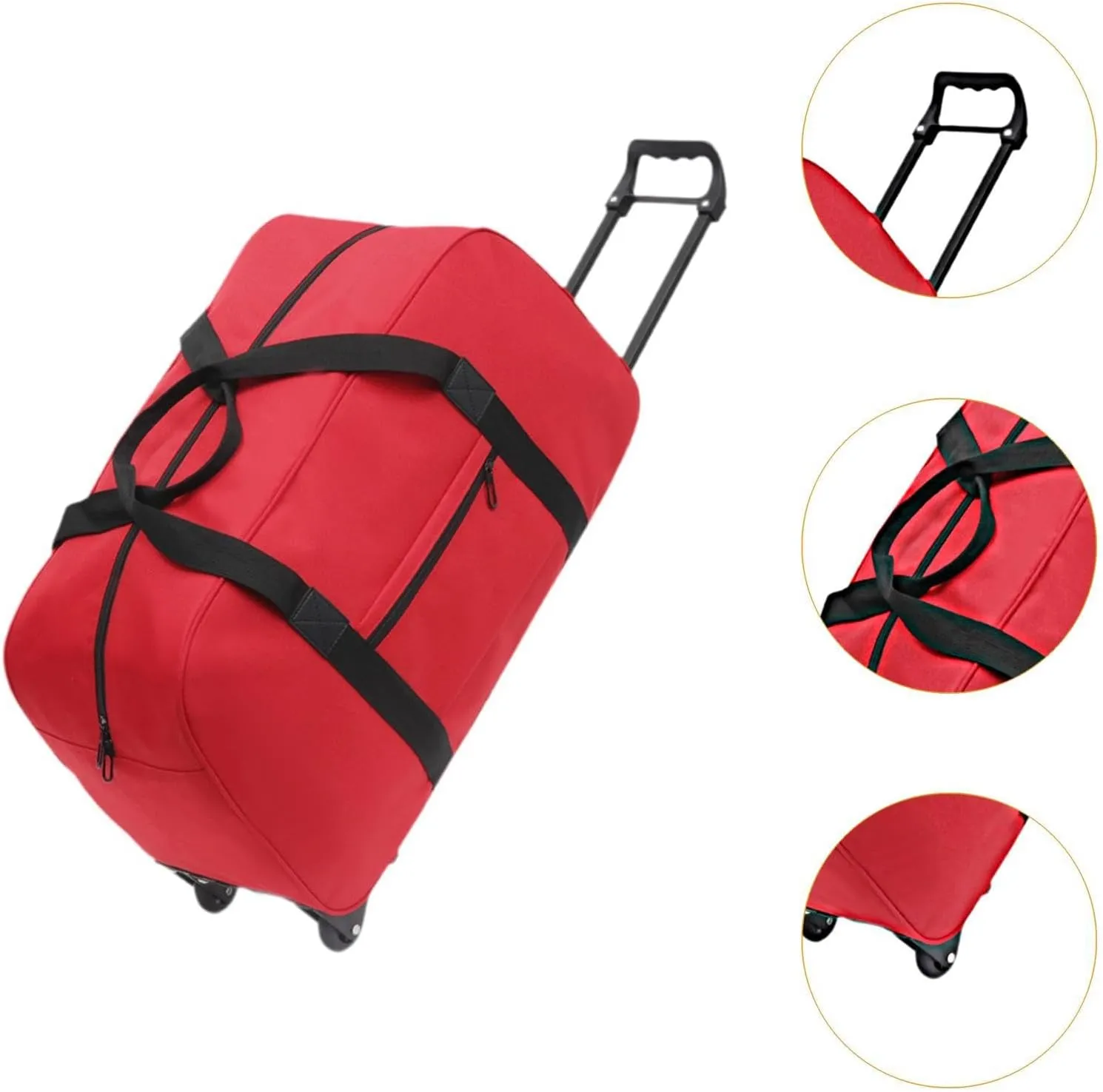 Rolling Duffel Trolley Bag for Men And Women, Versatile Handbag for Travel And Sports, red