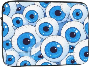 Rounded Eyeballs Prints Portable Laptop Sleeve Case 10 inch, Ideal for Men and Women's Business Travel, and Office Use