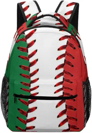 Rucksack Backpack Travel Sport Baseball Print Pattern School Bookbags Double Shoulder Bag for Mens Boys Kids