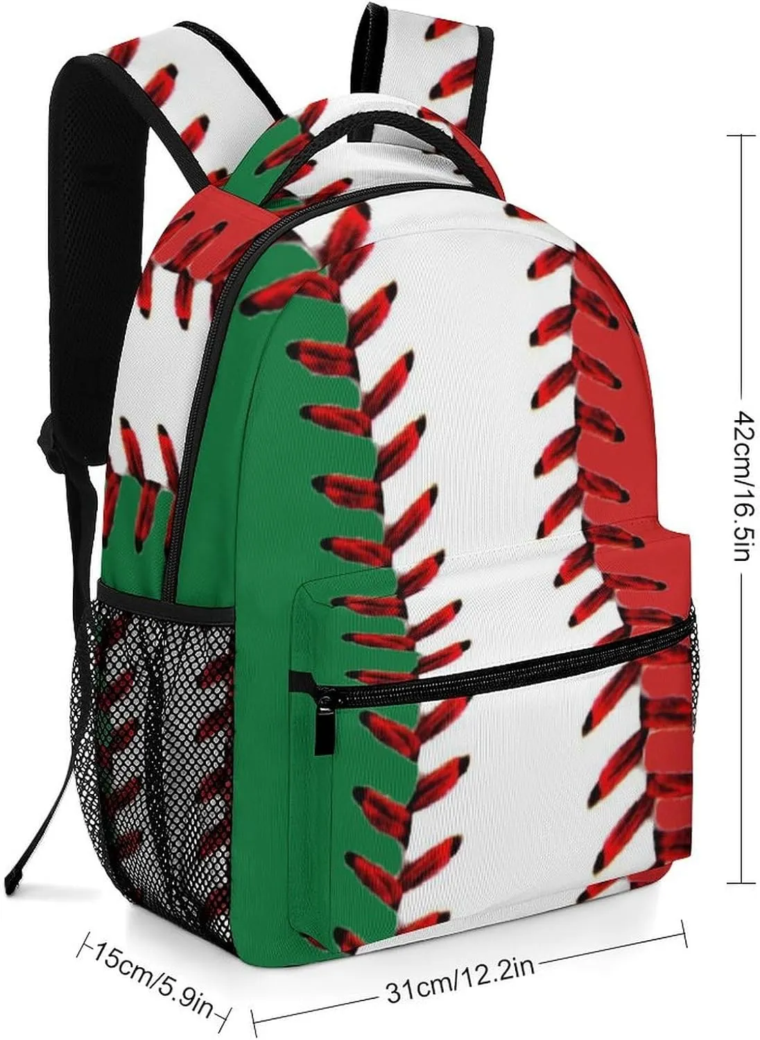 Rucksack Backpack Travel Sport Baseball Print Pattern School Bookbags Double Shoulder Bag for Mens Boys Kids