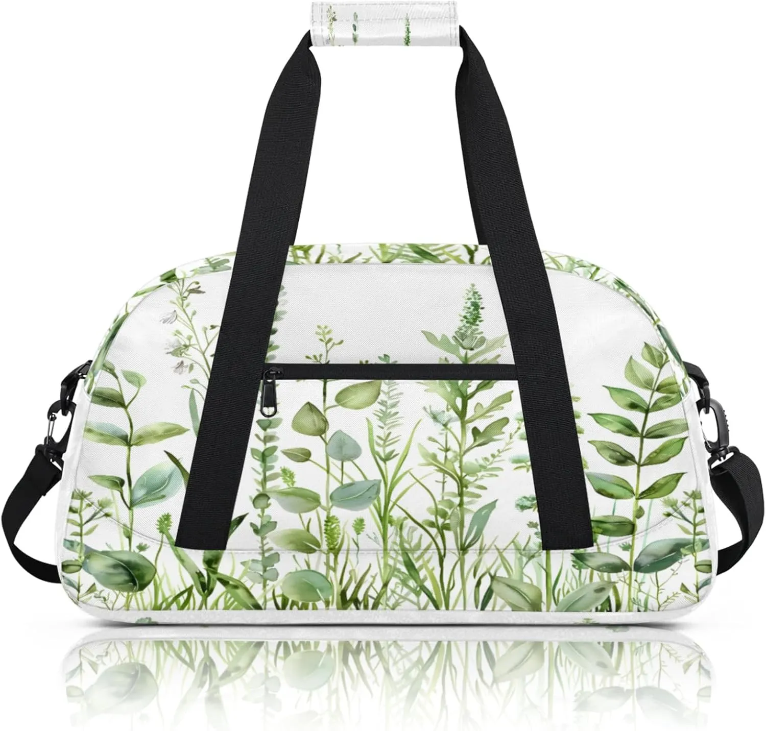 Sage Geen Leaves Spring Eucalyptus Small Gym Bag 18 inch Carry On Duffel Bag for Weekender Travel Sports Workout Yoga Gymnastics Dance Ballet