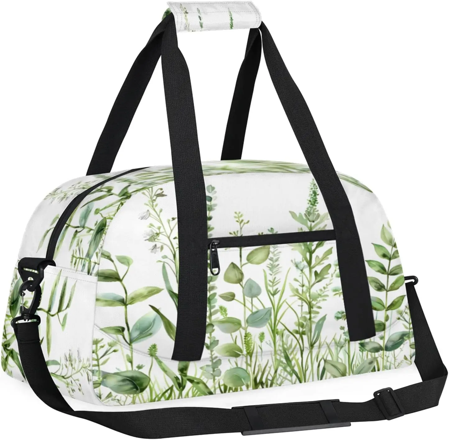 Sage Geen Leaves Spring Eucalyptus Small Gym Bag 18 inch Carry On Duffel Bag for Weekender Travel Sports Workout Yoga Gymnastics Dance Ballet