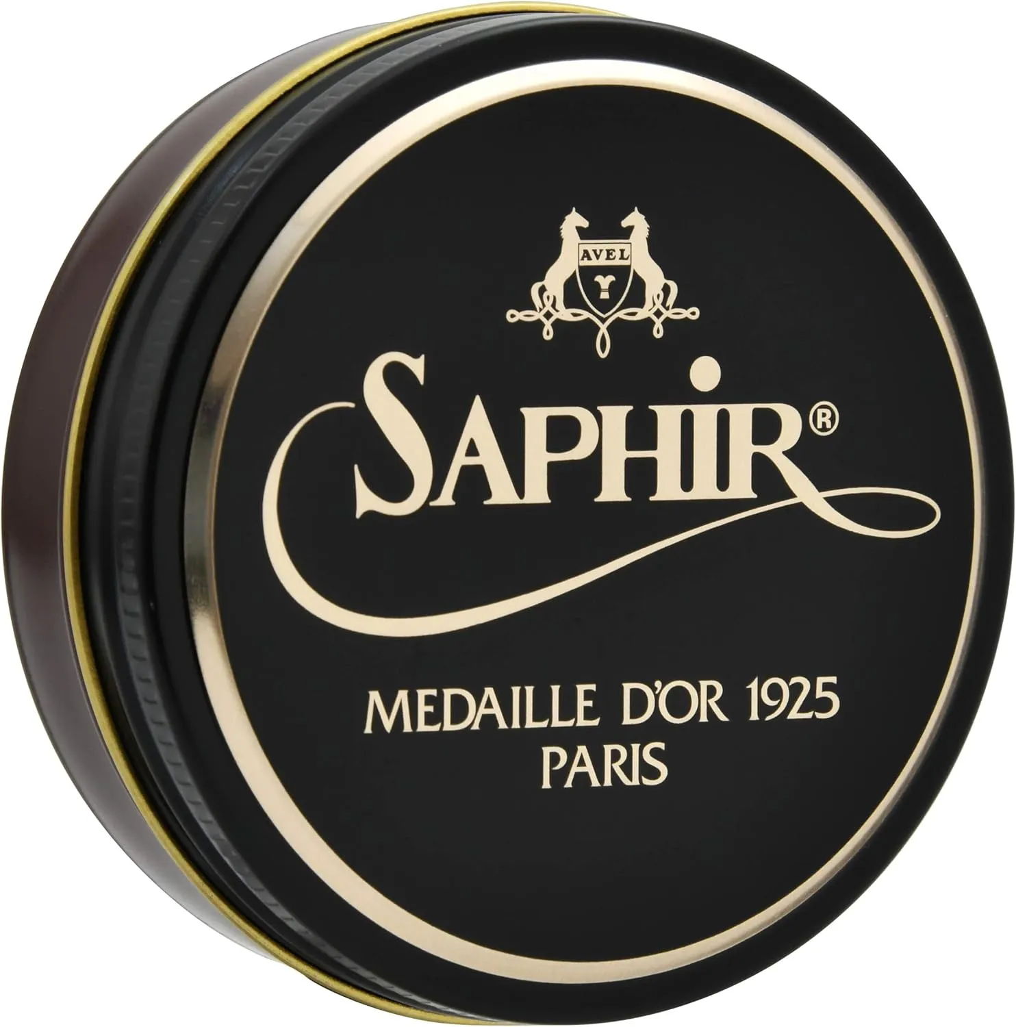 SAPHIR Medaille d’Or Pate De Luxe - Natural Wax Shoe Polish for Leather Shining - 100ml - Medium Brown