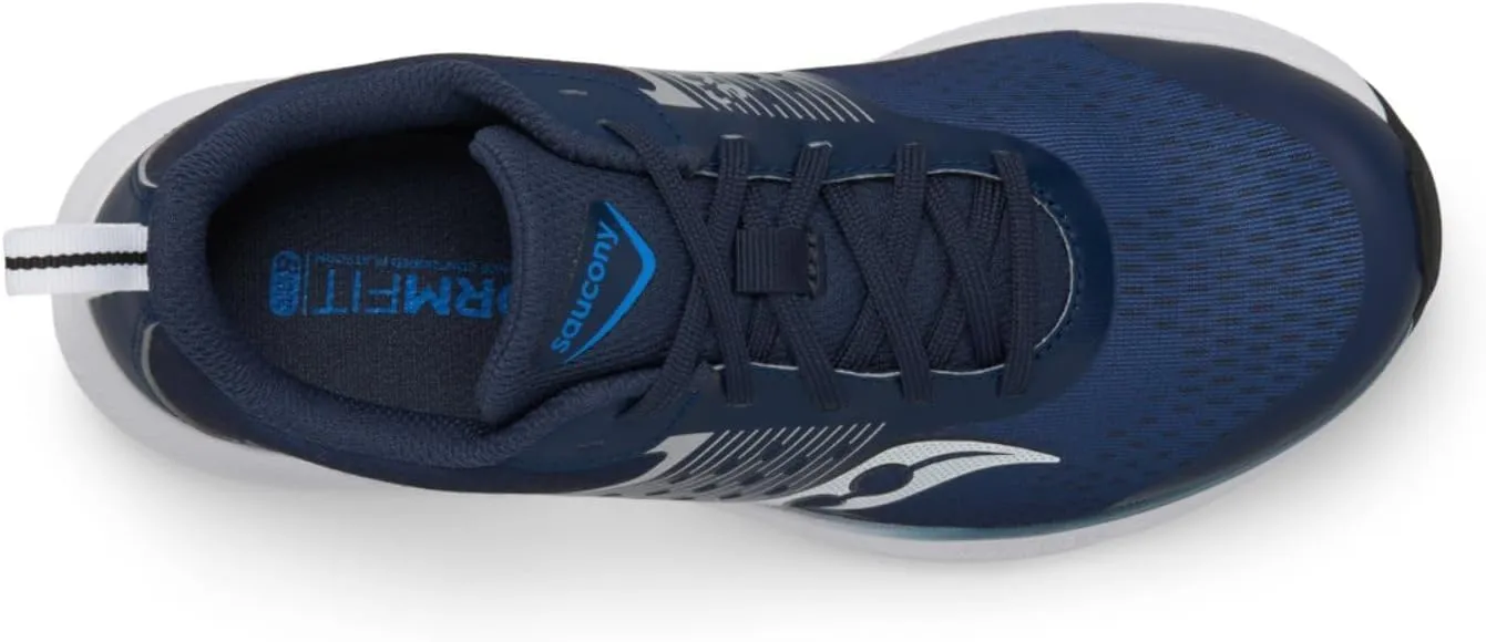 Saucony Ride Kidz Sneaker, Navy/Silver, 1.5 US Unisex Big Kid