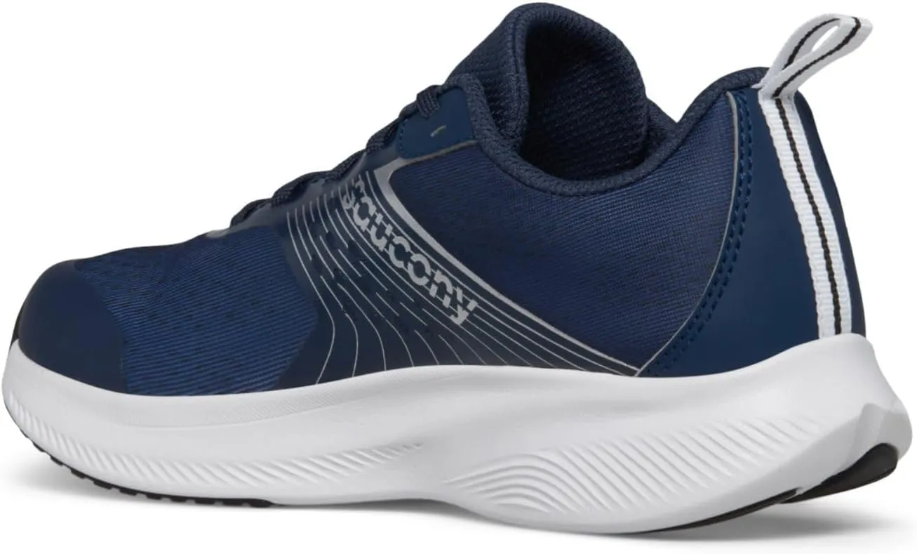 Saucony Ride Kidz Sneaker, Navy/Silver, 1.5 US Unisex Big Kid