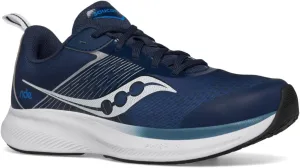 Saucony Ride Kidz Sneaker, Navy/Silver, 1.5 US Unisex Big Kid