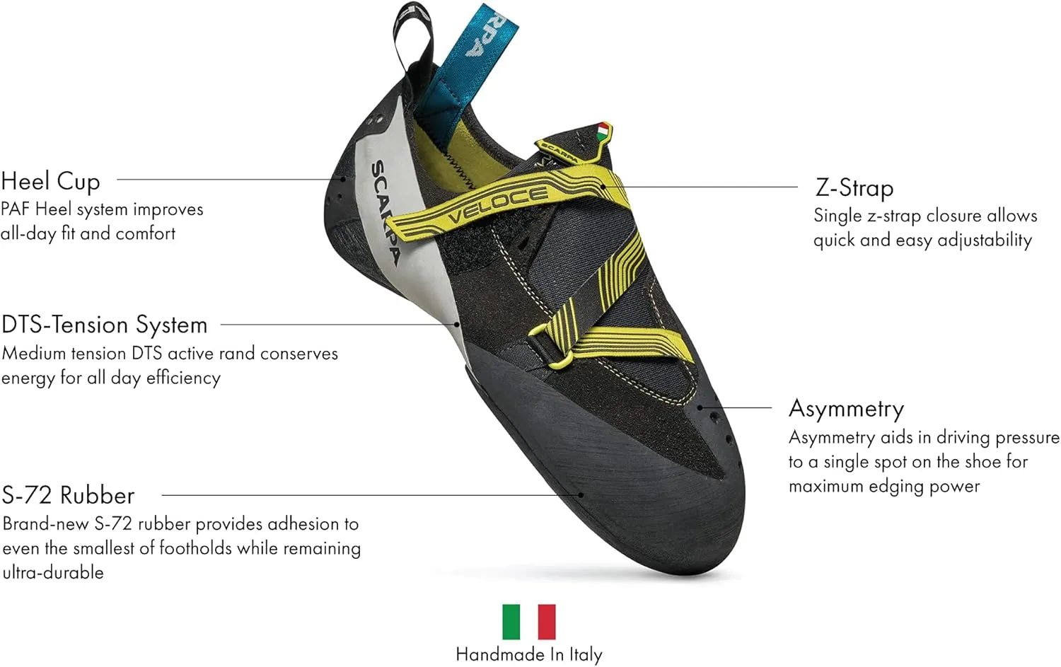 SCARPA Men's Veloce Rock Climbing Shoes for Gym Climbing