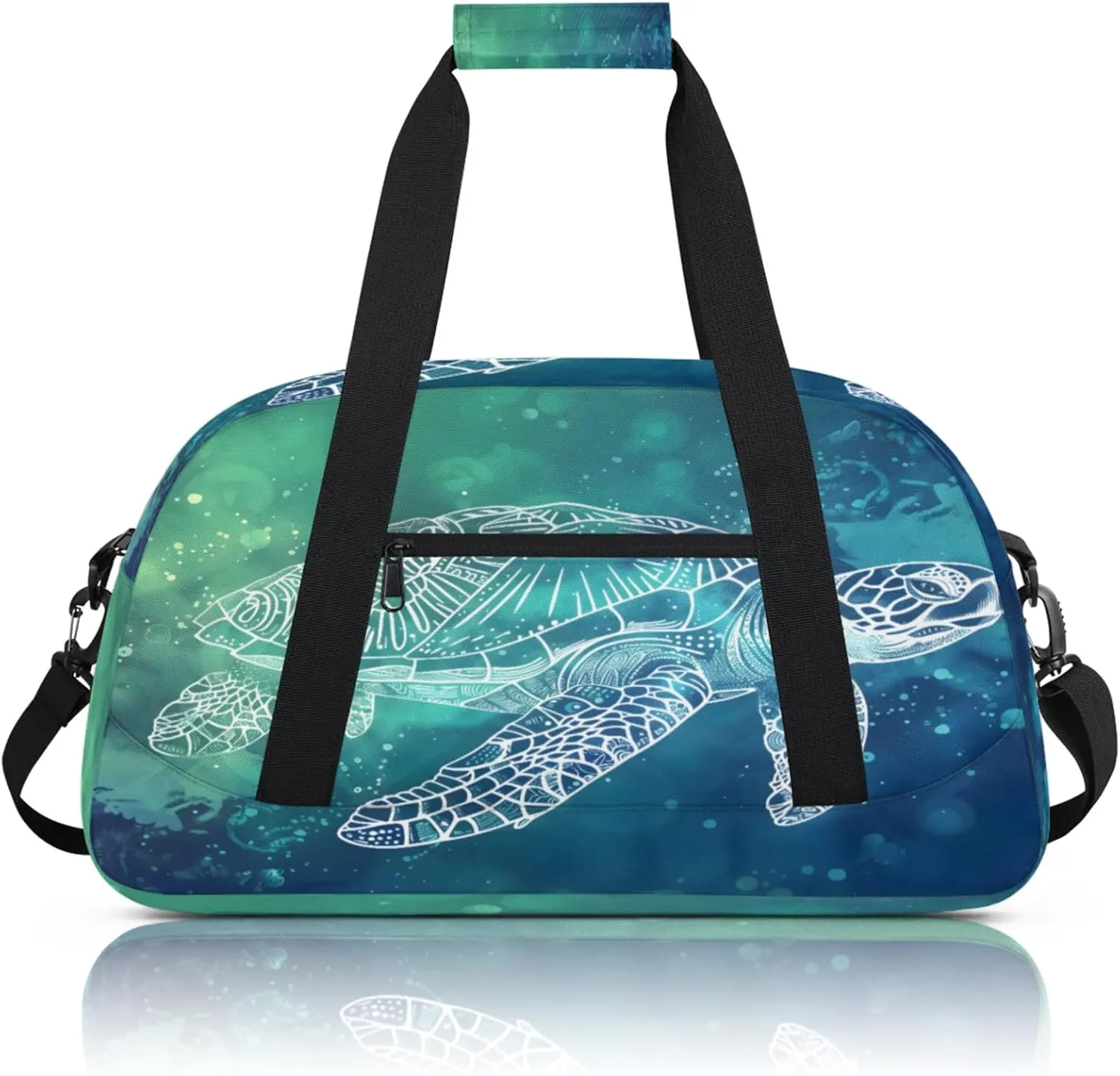 Sea Turtle Ocean Small Gym Bag 18 inch Carry On Duffel Bag for Weekender Travel Sports Workout Yoga Gymnastics Dance Ballet