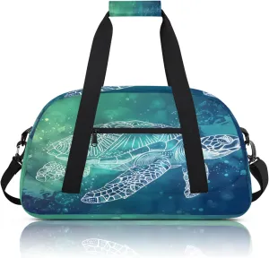 Sea Turtle Ocean Small Gym Bag 18 inch Carry On Duffel Bag for Weekender Travel Sports Workout Yoga Gymnastics Dance Ballet