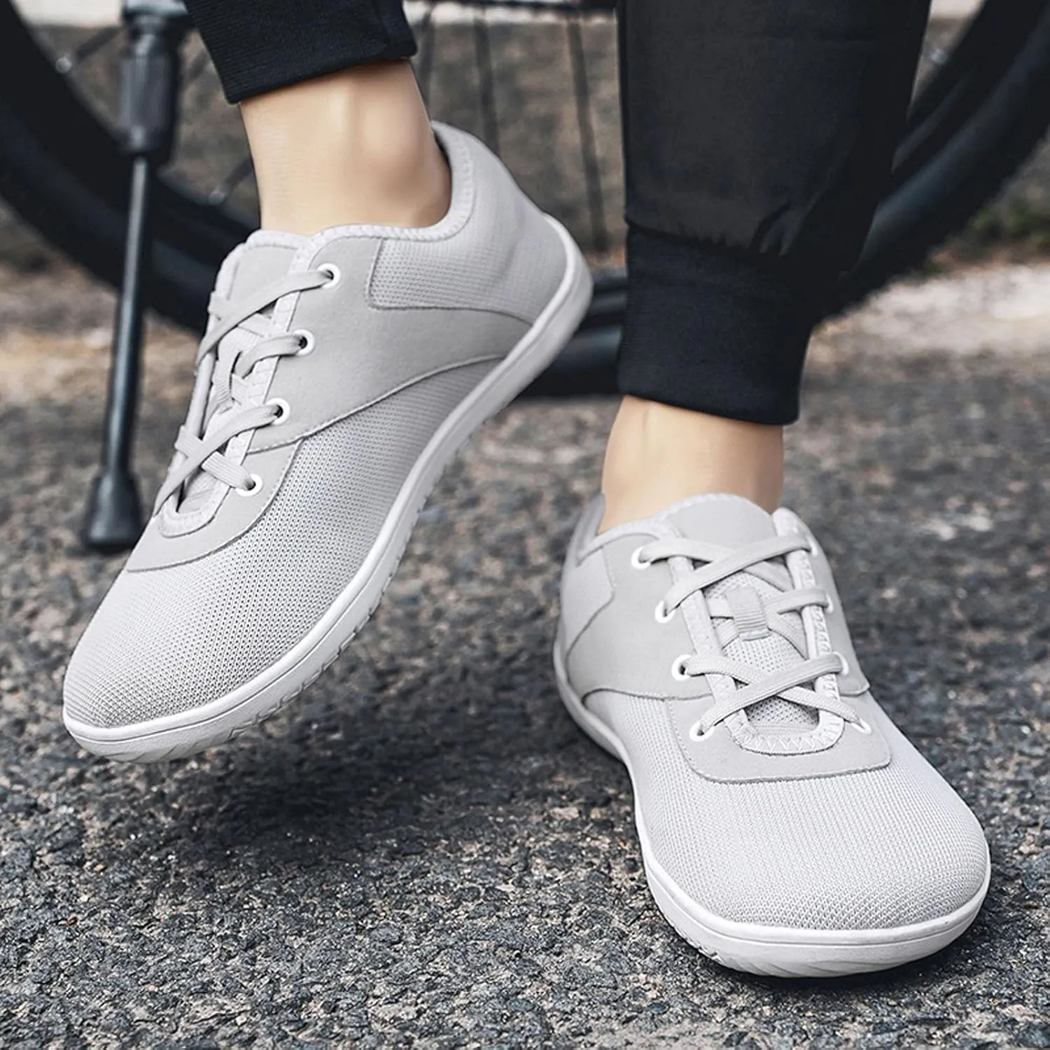 SECHRITE Womens Mens Wide Width Barefoot Sneakers Minimalist Zero Drop Sole Wide Toe Box Fashion Walking Shoes