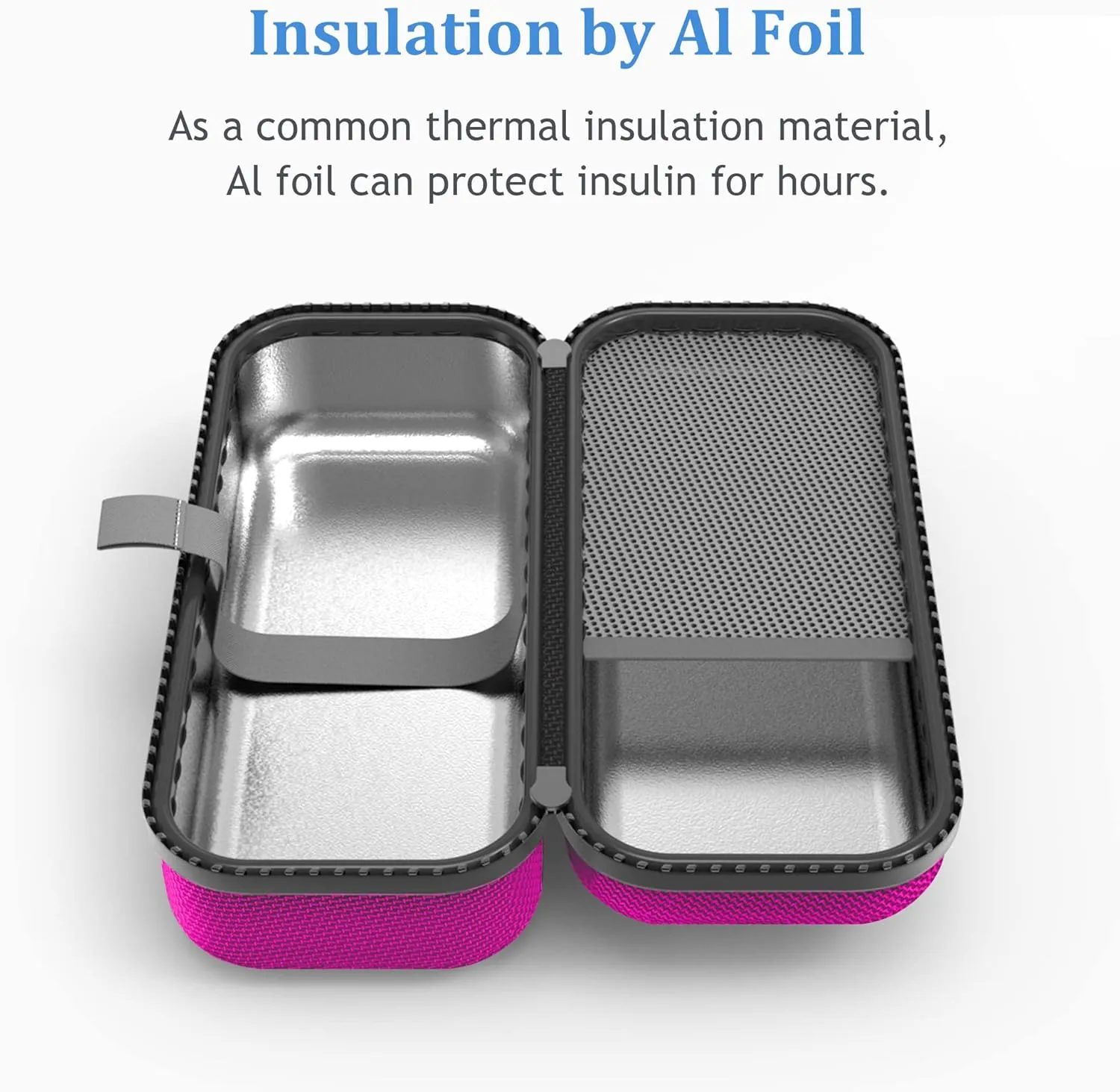 SHBC Insulin Pen Carrying Case Portable Medical Cooler Bag for Diabetes with Protective Ice Brick - Convenient to Changing Needles with Each Injection Hot Pink