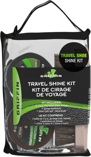 Shoe Shine Kit – Clean, Protect & Shine Shoes On-the-Go – Complete Leather Boot Care Kit With Black & Brown Polish