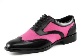 Sio Mens Two-Tone Suede Smooth Wingtip Oxford Dress Shoe: Style Brighton