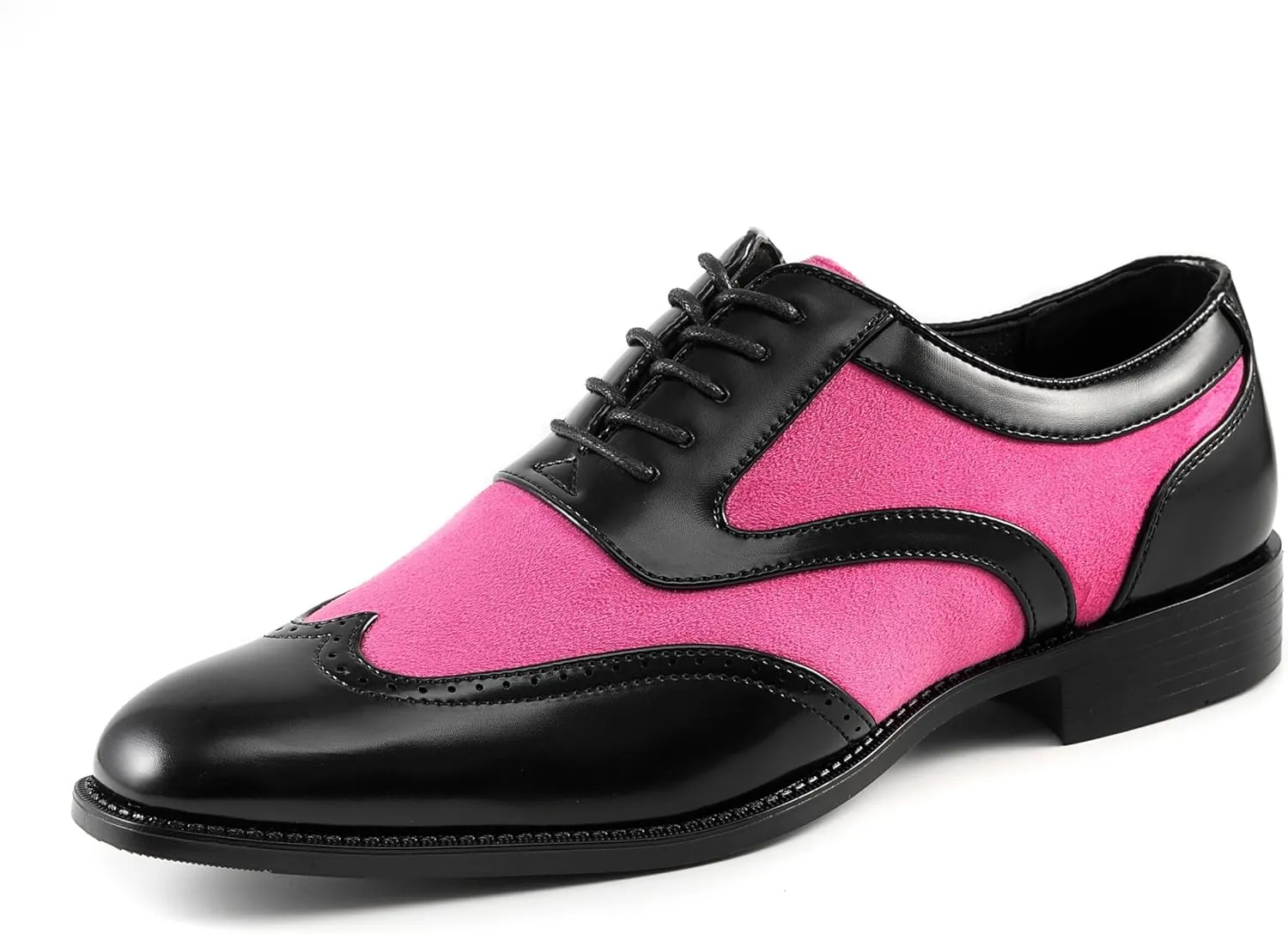 Sio Mens Two-Tone Suede Smooth Wingtip Oxford Dress Shoe: Style Brighton