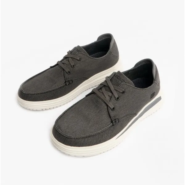 Skechers 204471/BLK PROVEN-FORENZO Mens Moc Toe Lace-Up Shoes Black