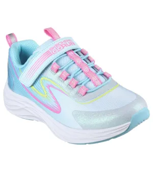 Skechers Girls Blue Glitter Mesh Slip On Trainer Go Run Accelerate - 303920L