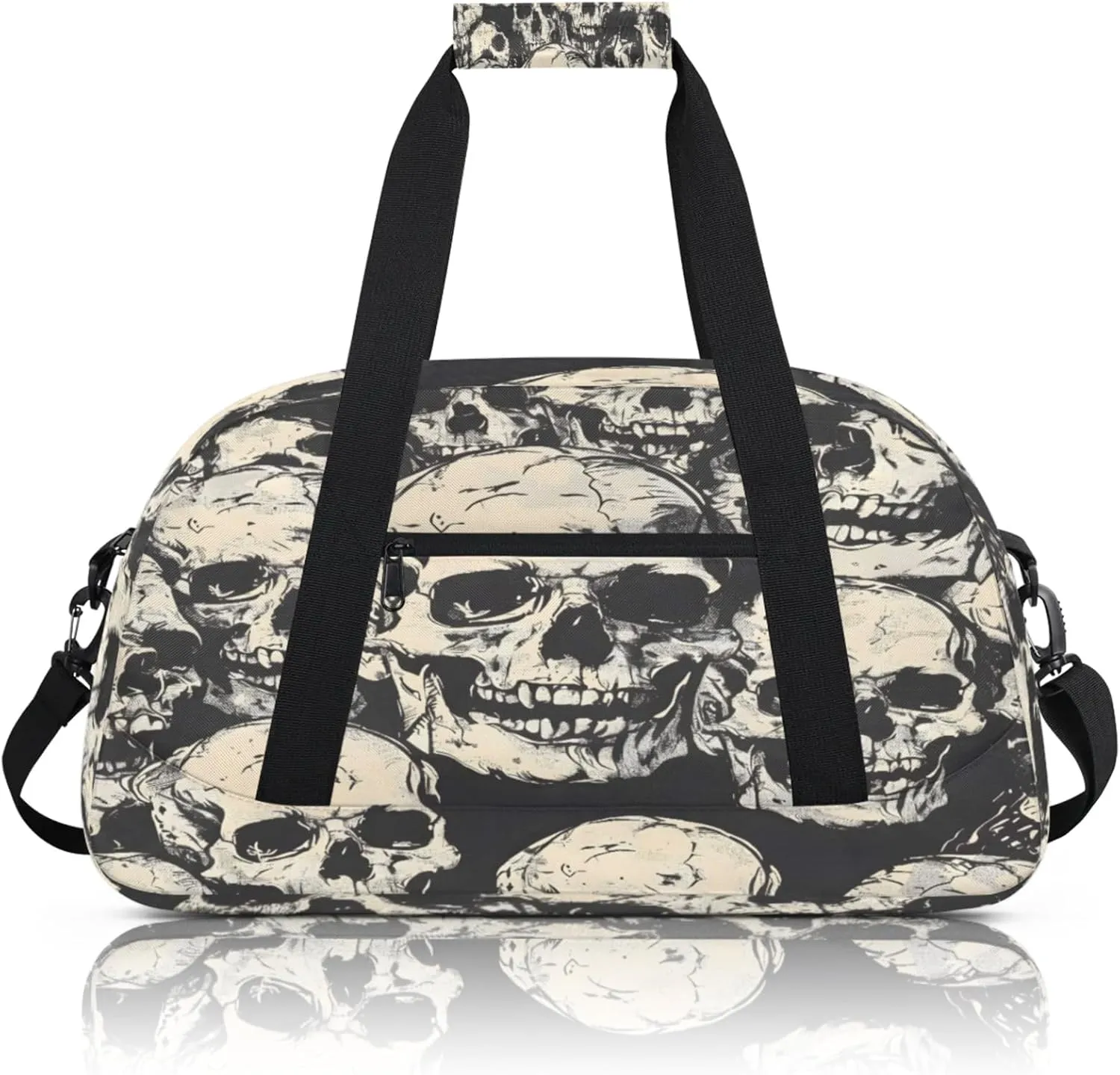 Skeleto Gothothic Skull Small Gym Bag 18 inch Carry On Duffel Bag for Weekender Travel Sports Workout Yoga Gymnastics Dance Ballet
