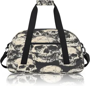 Skeleto Gothothic Skull Small Gym Bag 18 inch Carry On Duffel Bag for Weekender Travel Sports Workout Yoga Gymnastics Dance Ballet