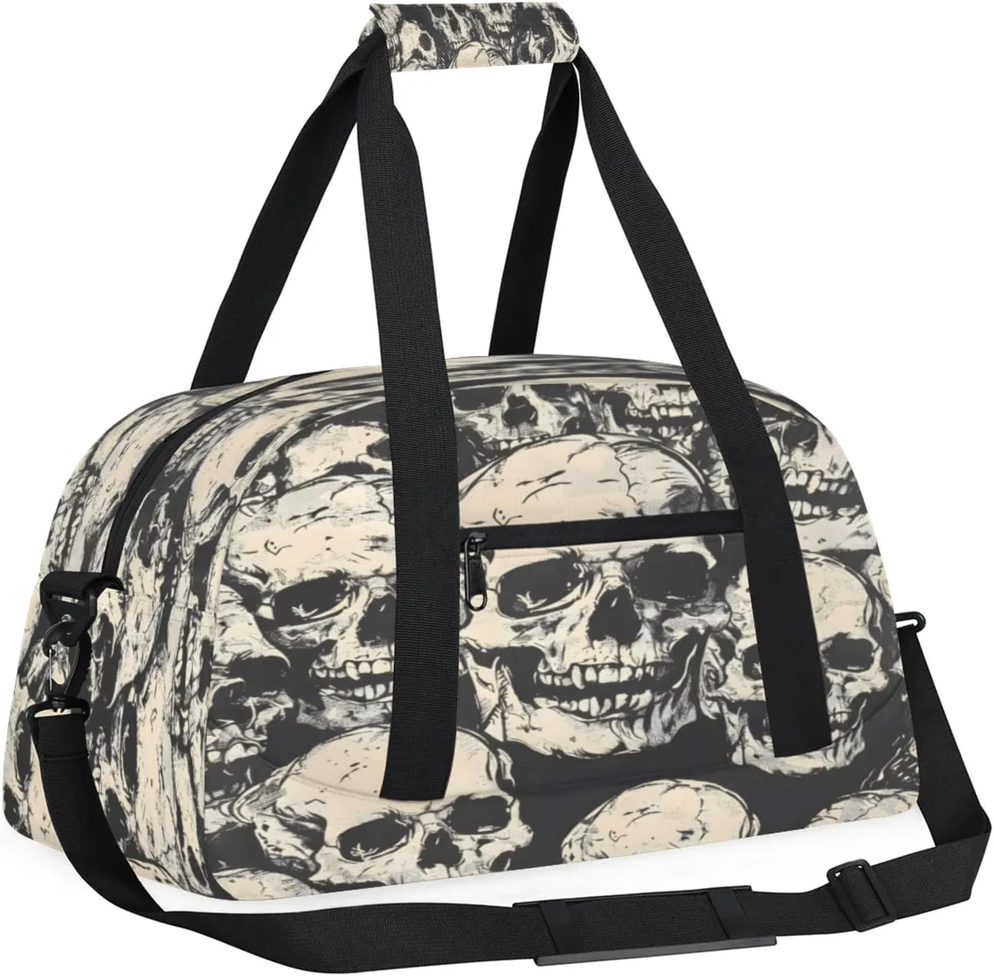 Skeleto Gothothic Skull Small Gym Bag 18 inch Carry On Duffel Bag for Weekender Travel Sports Workout Yoga Gymnastics Dance Ballet