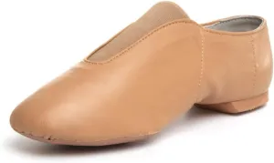 Slip On Jazz Shoe Leather and Elastic Dance Jazz Shoe for Girls and Boy Youth Children