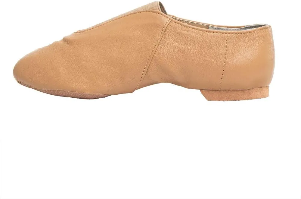 Slip On Jazz Shoe Leather and Elastic Dance Jazz Shoe for Girls and Boy Youth Children