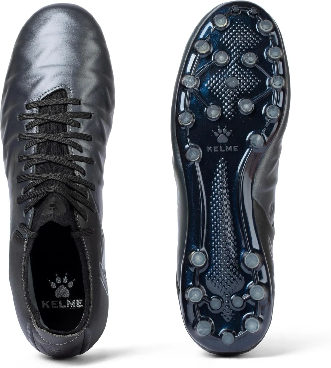 Soccer Cleats Leather Men's FG/MG Football Shoes,Pro Calfskin Leather Soccer Shoes,Outdoor Football Cleats Unisex Adult Sizes,Snug Fit