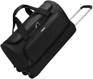 Soft Wheeled Wheeled Bag with Portable Maneuvering Handbag Versatile Baggage Bag in The Open Air for Travel in The Middle of, black, L