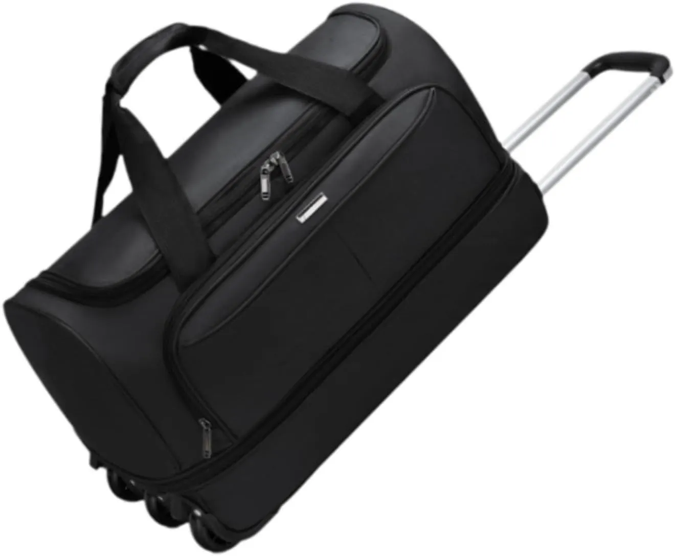 Soft Wheeled Wheeled Bag with Portable Maneuvering Handbag Versatile Baggage Bag in The Open Air for Travel in The Middle of, black, L