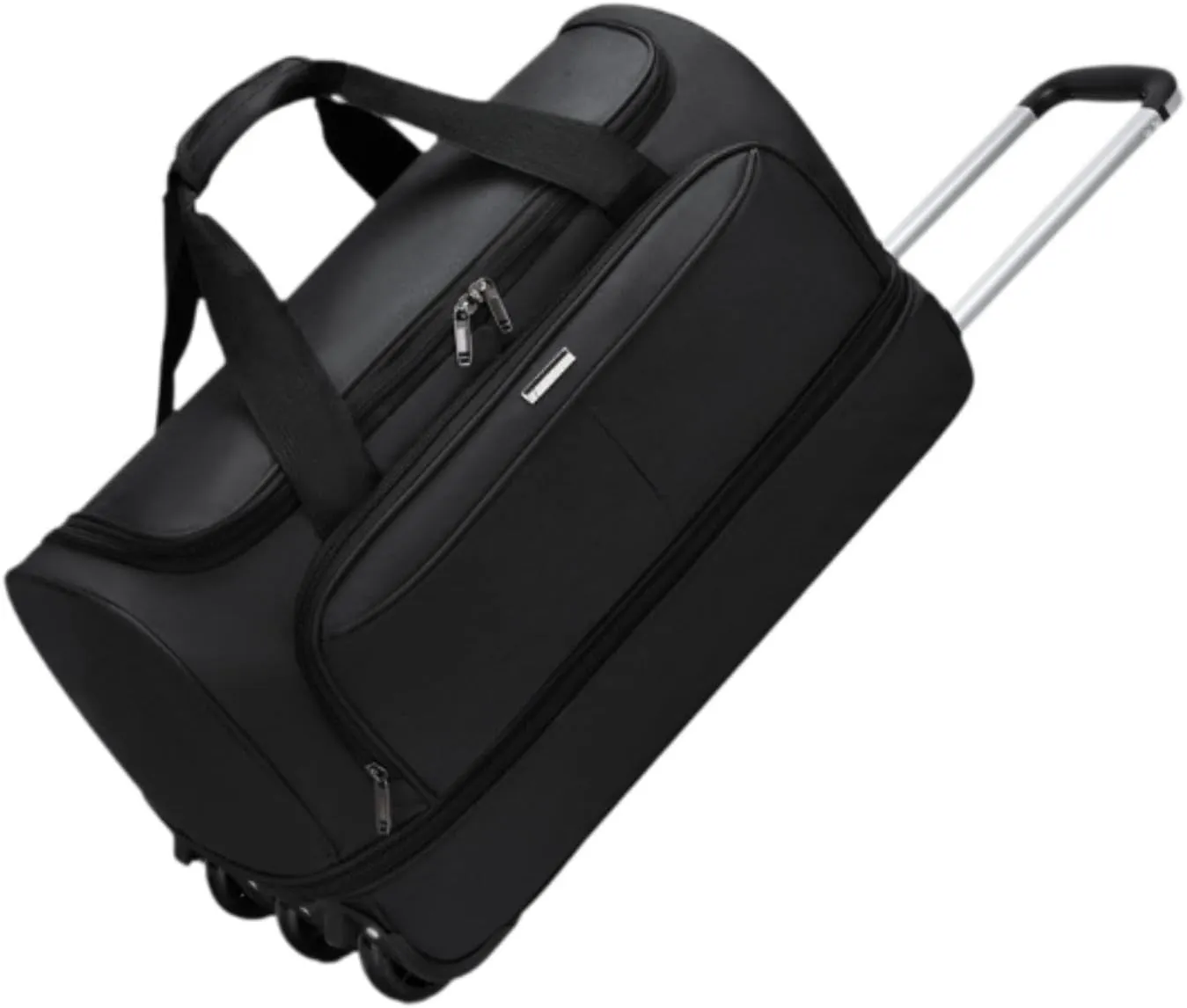 Soft Wheeled Wheeled Bag with Portable Maneuvering Handbag Versatile Baggage Bag in The Open Air for Travel in The Middle of, black, L