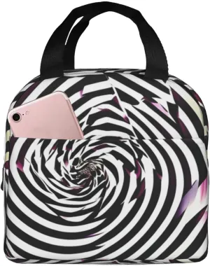 Spiral Optical illusion Gif Print Stylish Leakproof Lunch Tote, Portable Handbag - Work, Beach, Picnics,Outdoors