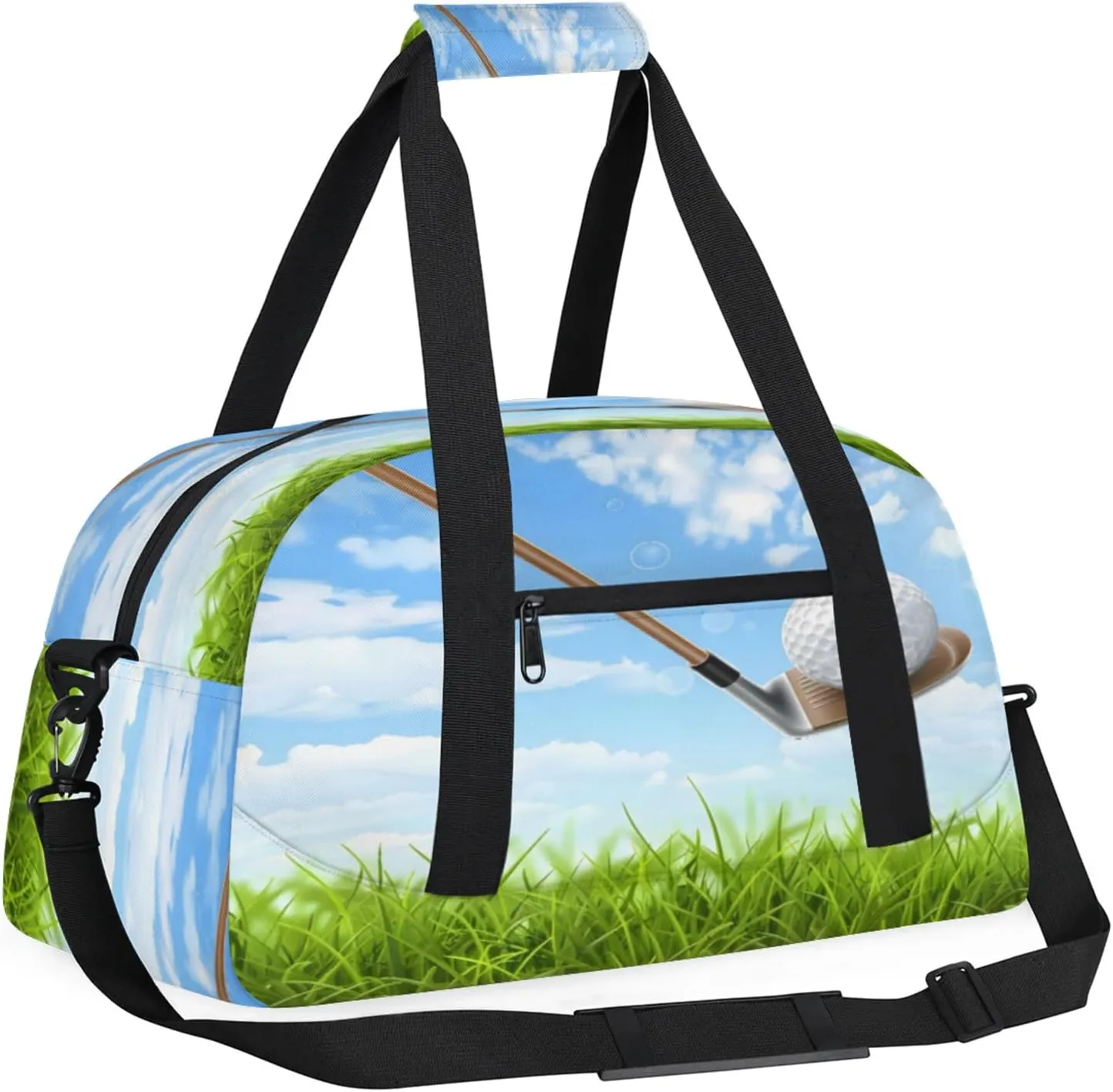 Sport Theme Golf Small Gym Bag 18 inch Carry On Duffel Bag for Weekender Travel Sports Workout Yoga Gymnastics Dance Ballet