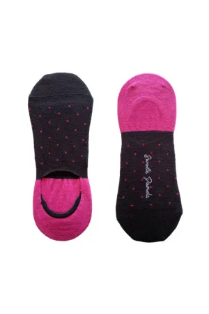 Spotted Pink No-Show Bamboo Socks by Swole Panda, Size 4-7