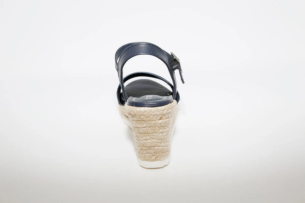 SPROX - HIGH WEDGE STRAP SANDAL - NAVY