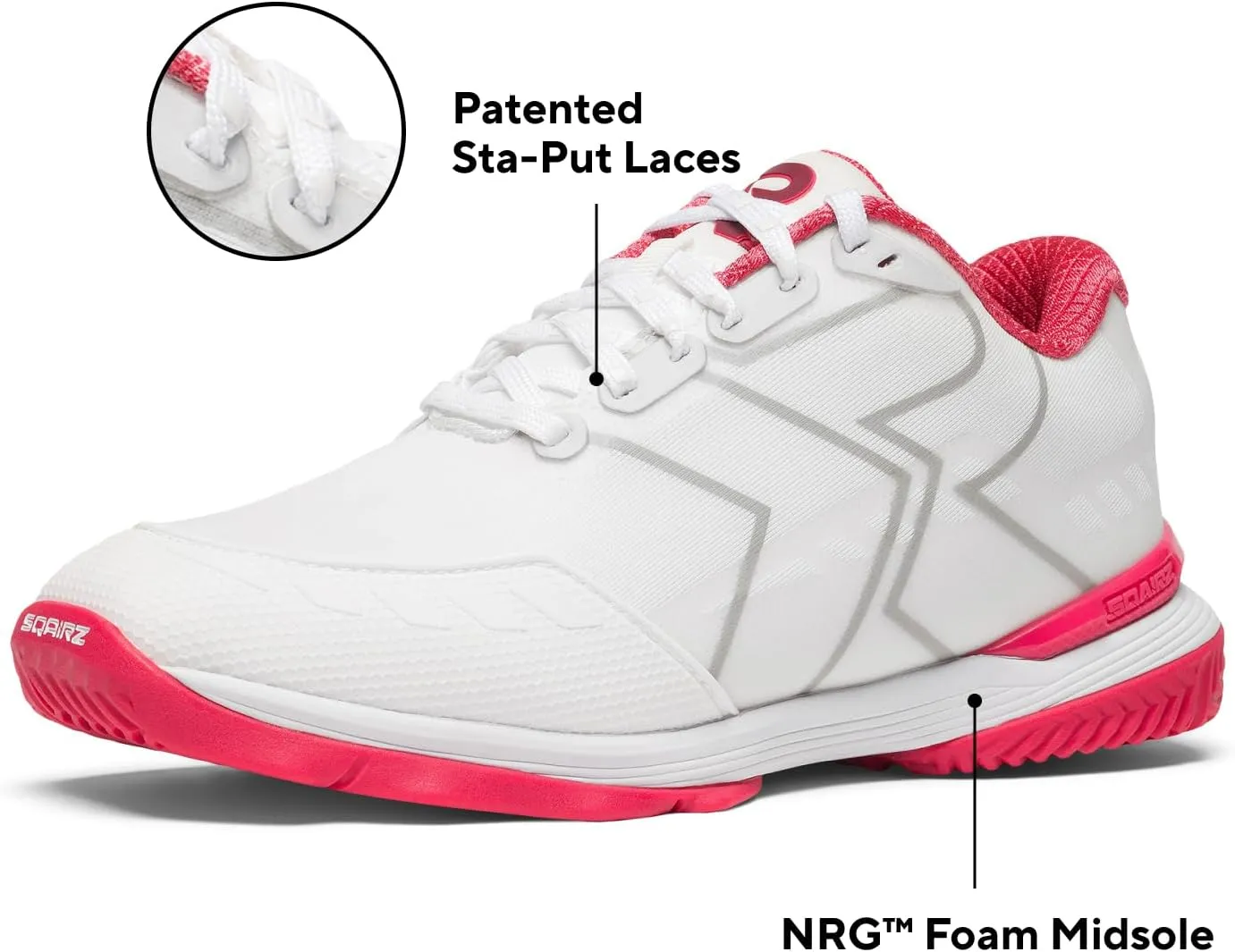 SQAIRZ XRZ Women's Pickleball Shoes, White, Women's Athletic Shoes